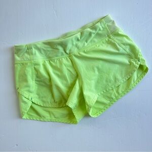 Ivivva Lululemon Girls Neon Yellow Athletic Speedy Shorts Lightweight Size 12